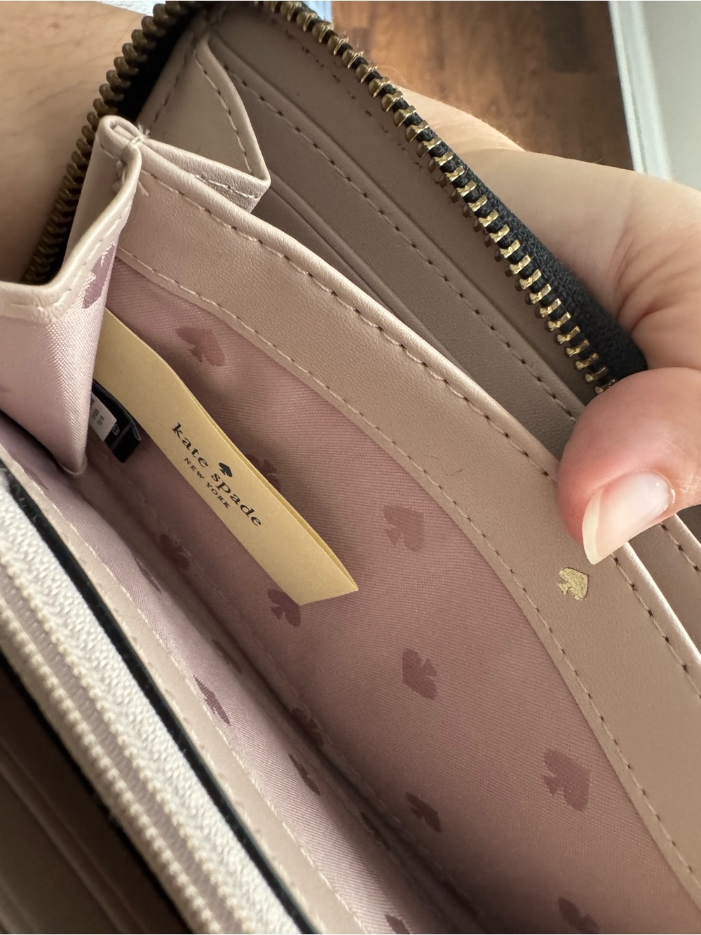 kate spade Black & Taupe Zip-Around Wallet - Picture 4 of 4